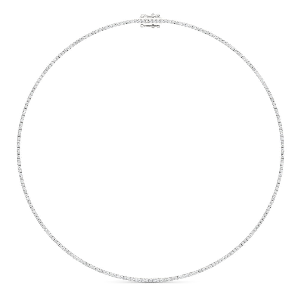 Classic Four Prong Diamond Tennis Necklace with 14KT White Gold / 5 / 18 Cut Diamond in 14KT White Gold / 5 / 18 view 2
