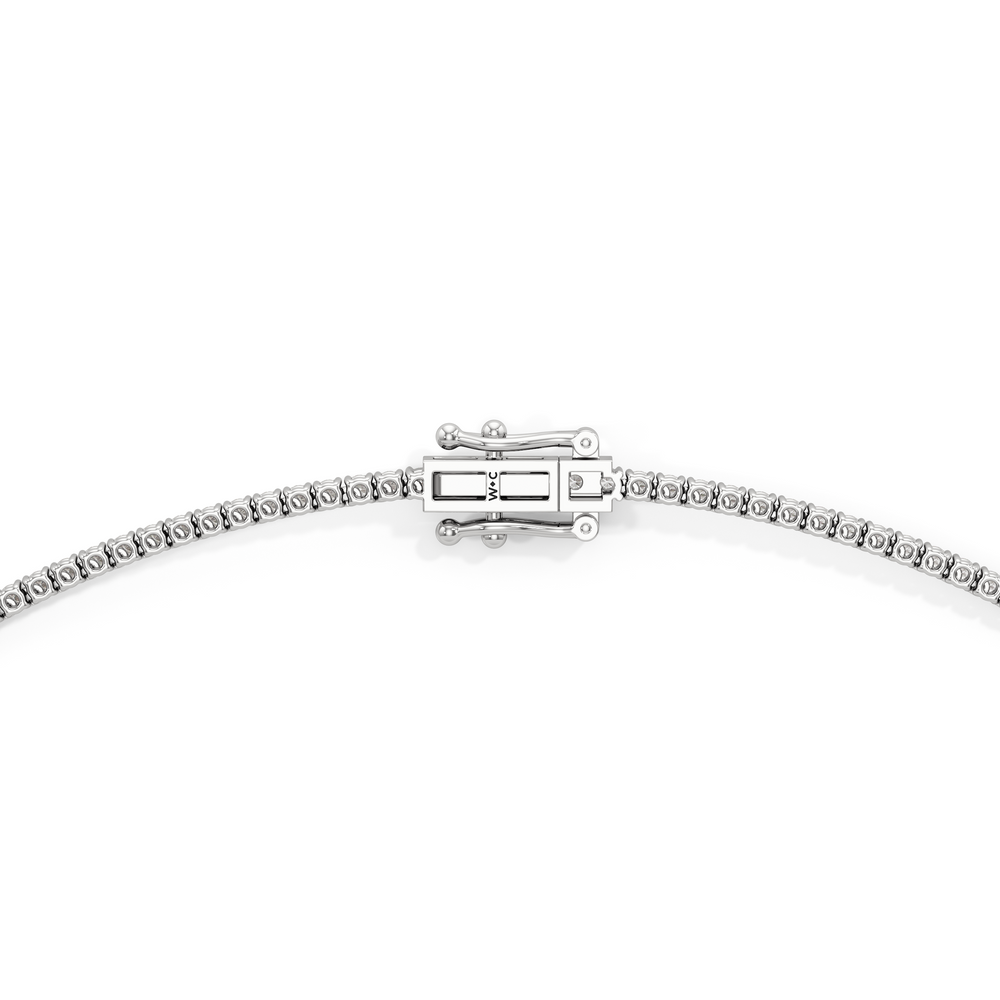 Classic Four Prong Diamond Tennis Necklace with 14KT White Gold / 5 / 18 Cut Diamond in 14KT White Gold / 5 / 18 view 4
