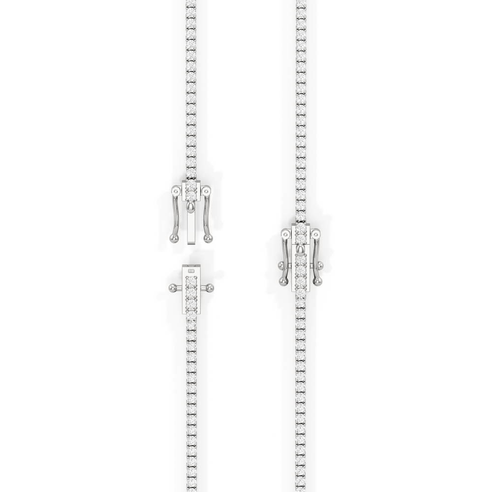 Classic Four Prong Diamond Tennis Necklace with 14KT White Gold / 5 / 18 Cut Diamond in 14KT White Gold / 5 / 18 view 5
