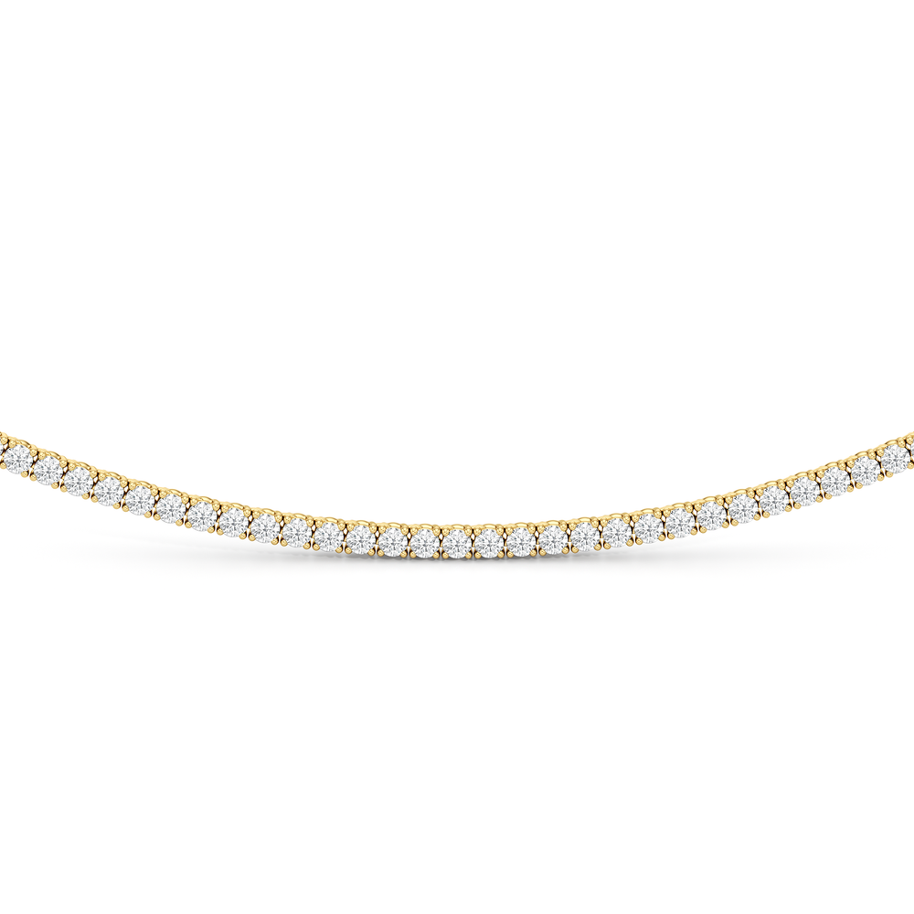 Classic Four Prong Diamond Tennis Necklace with 14KT Yellow Gold / 5 / 18 Cut Diamond in 14KT Yellow Gold / 5 / 18 view 3
