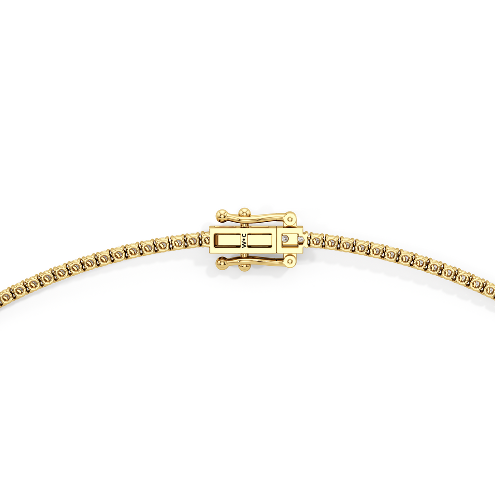 Classic Four Prong Diamond Tennis Necklace with 14KT Yellow Gold / 5 / 18 Cut Diamond in 14KT Yellow Gold / 5 / 18 view 4
