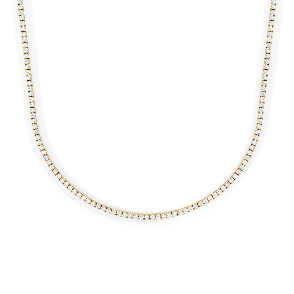 Classic Four Prong Diamond Tennis Necklace with 14KT Yellow Gold / 5 / 18 Cut Diamond in 14KT Yellow Gold / 5 / 18 view 1
