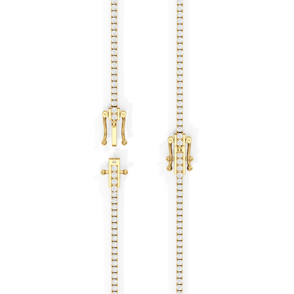 Classic Four Prong Diamond Tennis Necklace with 14KT Yellow Gold / 5 / 18 Cut Diamond in 14KT Yellow Gold / 5 / 18 view 5
