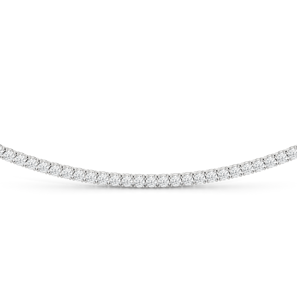 Classic Four Prong Diamond Tennis Necklace with 14KT White Gold / 7 / 18 Cut Diamond in 14KT White Gold / 7 / 18 view 3
