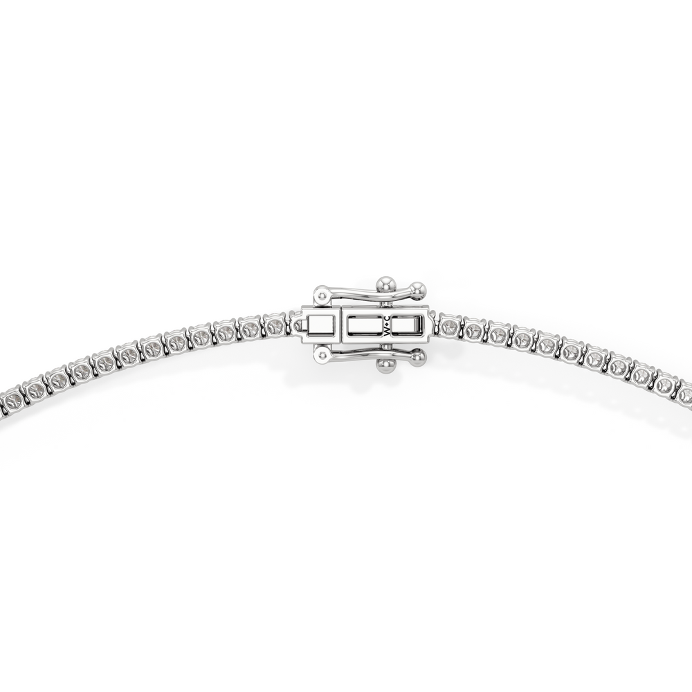 Classic Four Prong Diamond Tennis Necklace with 14KT White Gold / 7 / 18 Cut Diamond in 14KT White Gold / 7 / 18 view 4
