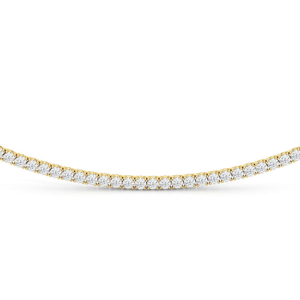 Classic Four Prong Diamond Tennis Necklace with 14KT Yellow Gold / 7 / 18 Cut Diamond in 14KT Yellow Gold / 7 / 18 view 3
