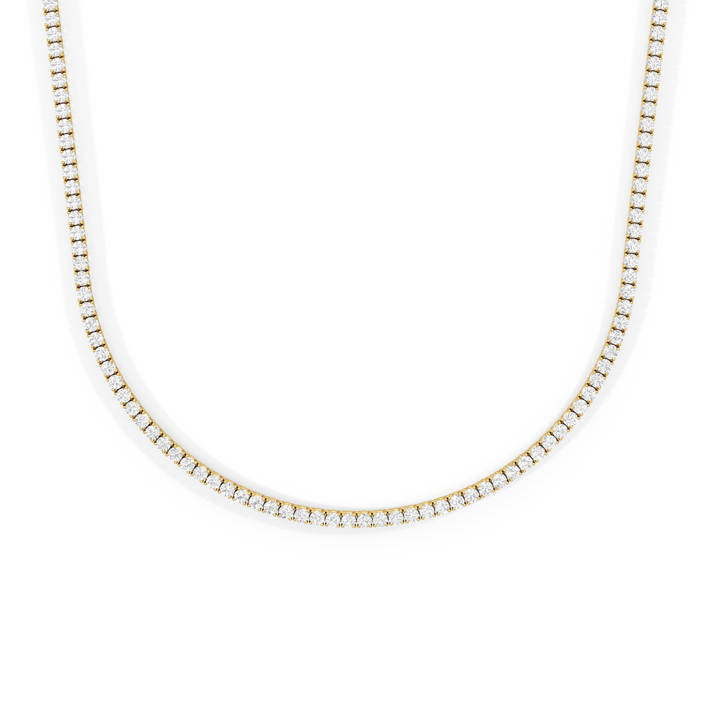 Classic Four Prong Diamond Tennis Necklace with 14KT Yellow Gold / 7 / 18 Cut Diamond in 14KT Yellow Gold / 7 / 18 view 1
