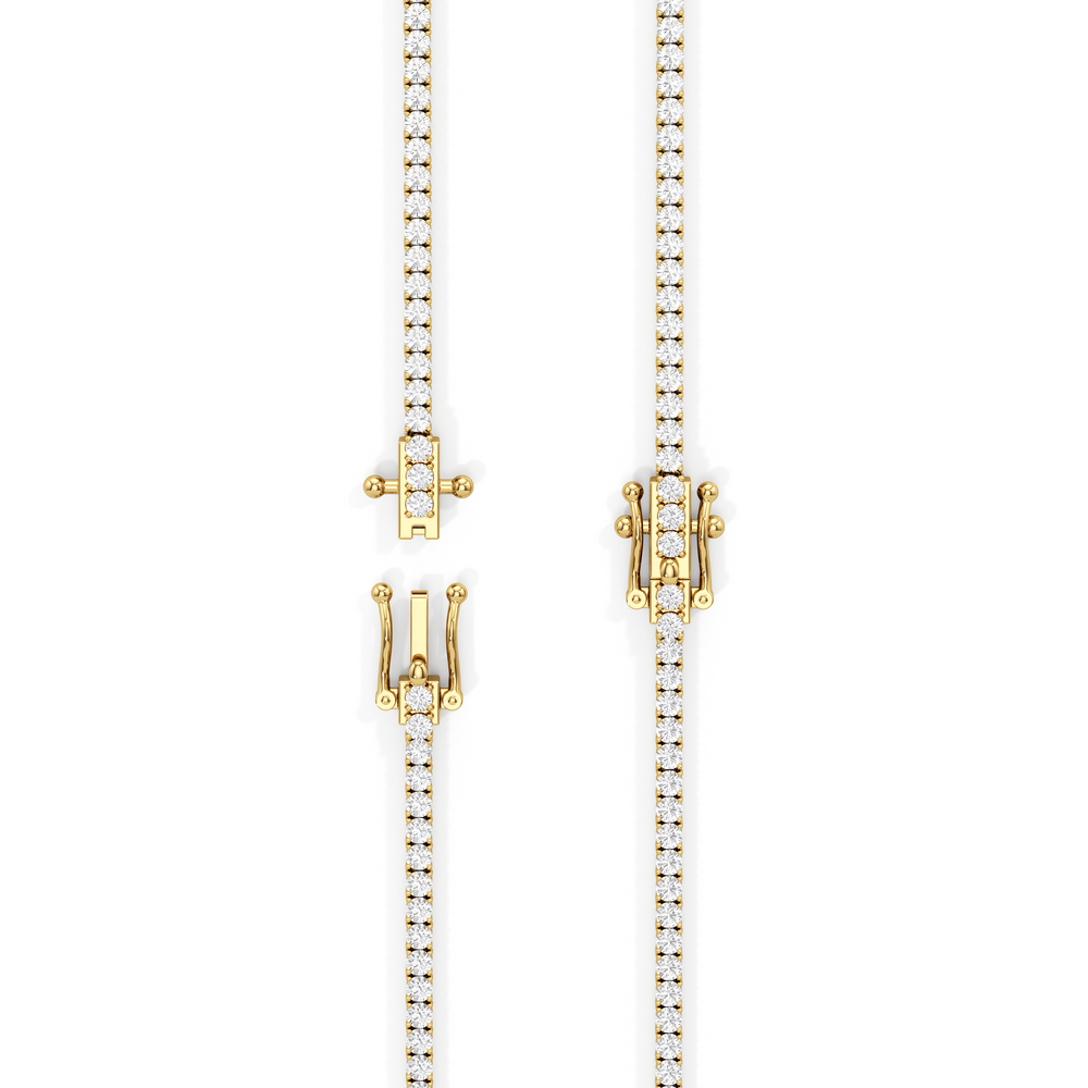 Classic Four Prong Diamond Tennis Necklace with 14KT Yellow Gold / 7 / 18 Cut Diamond in 14KT Yellow Gold / 7 / 18 view 5
