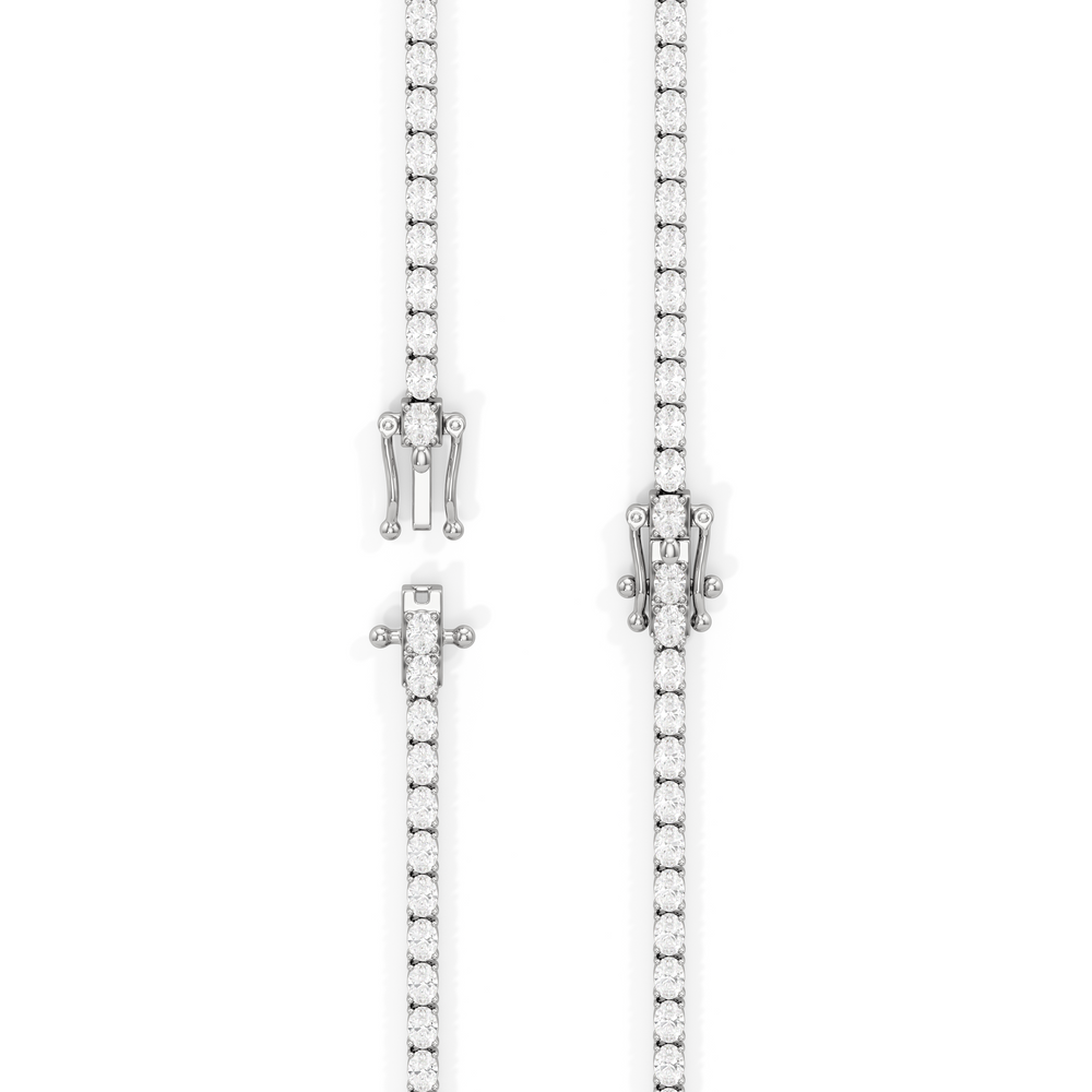 Oval East West Diamond Tennis Necklace with 14KT White Gold / 10 / 18 Cut Diamond in 14KT White Gold / 10 / 18 view 5
