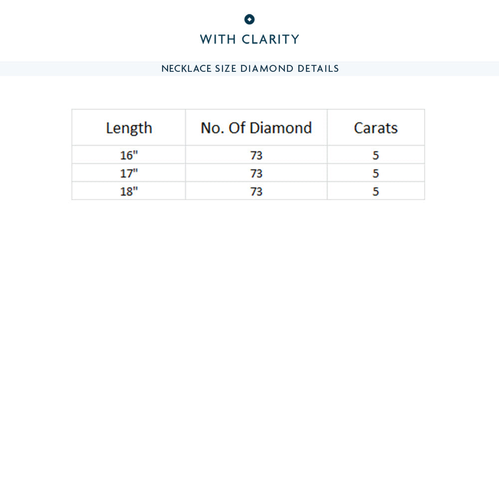 Oval East West Half Diamond Tennis Necklace with 14KT White Gold / 5 / 18 Cut Diamond in 14KT White Gold / 5 / 18 view 6

