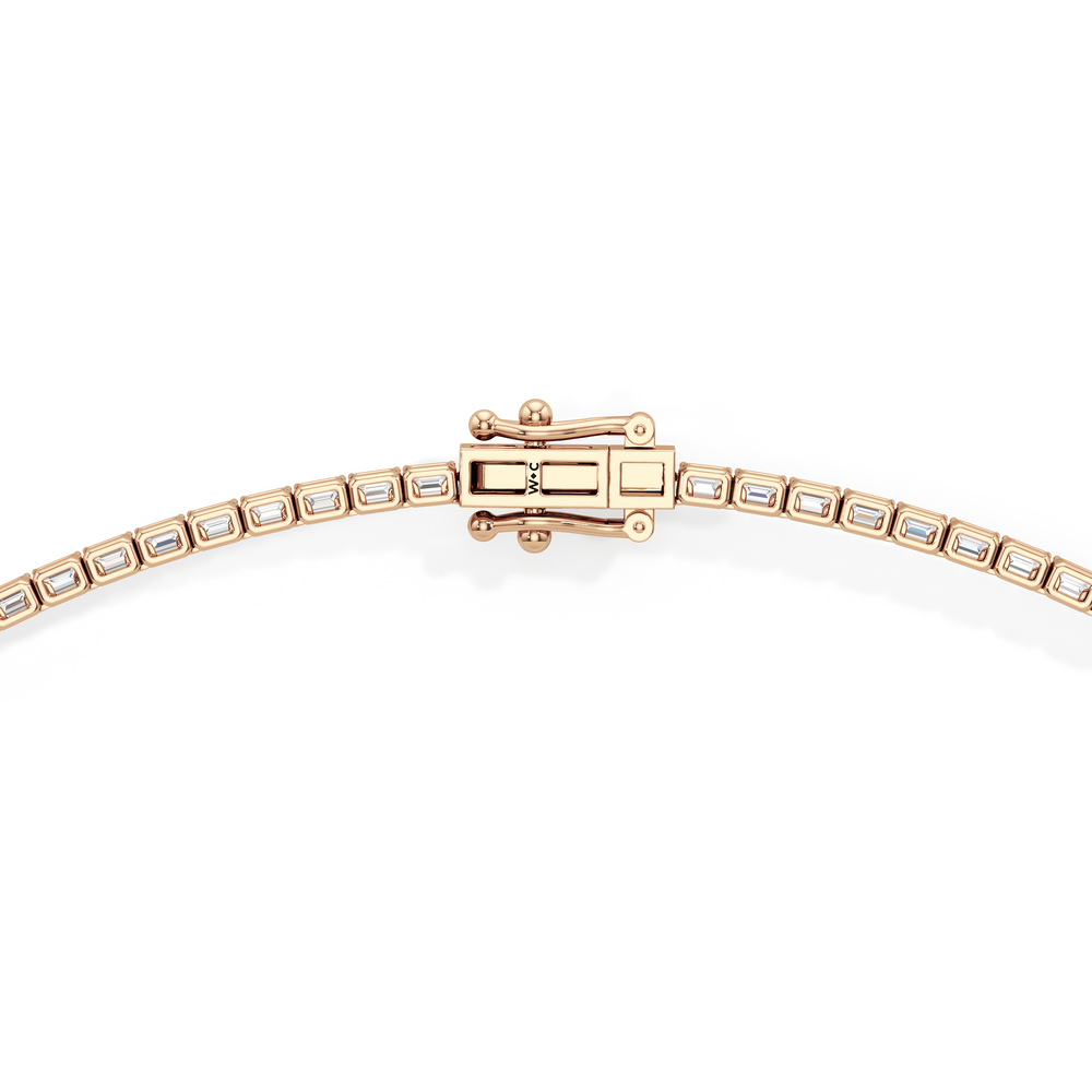 Emerald East West Diamond Tennis Necklace with 14KT Rose Gold / 9 1/4 / 18 Cut Diamond in 14KT Rose Gold / 9 1/4 / 18 view 4
