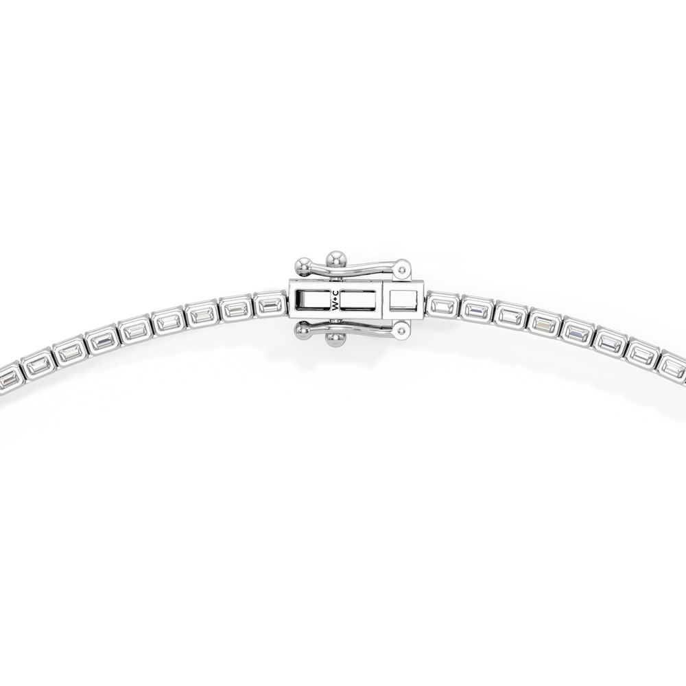 Emerald East West Diamond Tennis Necklace with 14KT White Gold / 9 1/4 / 18 Cut Diamond in 14KT White Gold / 9 1/4 / 18 view 4
