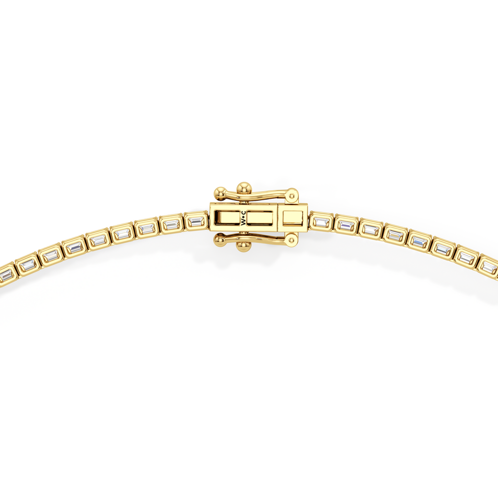 Emerald East West Diamond Tennis Necklace with 14KT Yellow Gold / 9 1/4 / 18 Cut Diamond in 14KT Yellow Gold / 9 1/4 / 18 view 4
