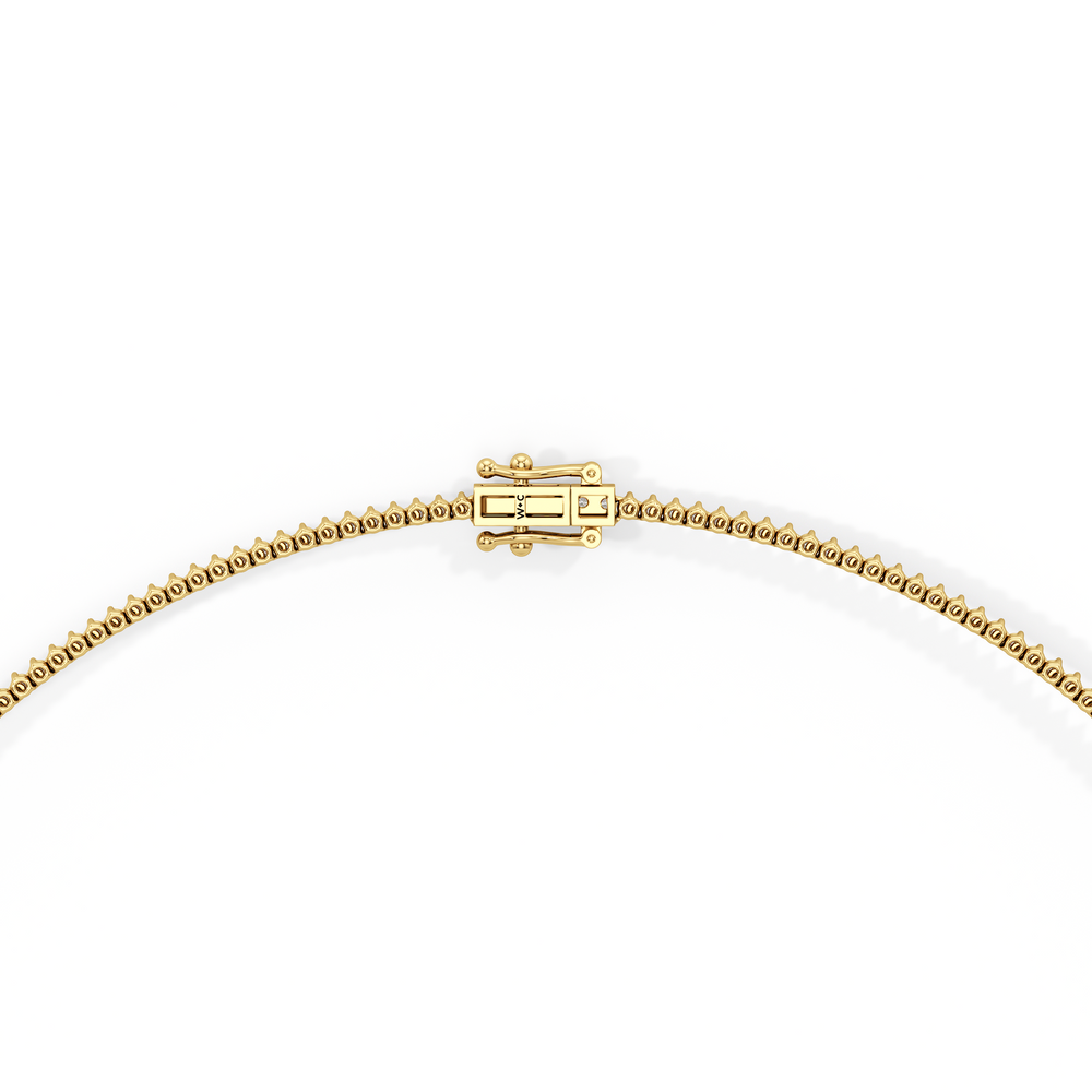 Graduating Three Prong Diamond Tennis Necklace with 14KT Yellow Gold / 7 / 18 Cut Diamond in 14KT Yellow Gold / 7 / 18 view 4
