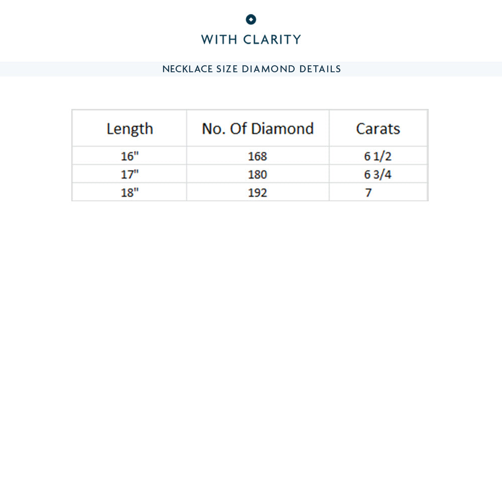 Graduating Three Prong Diamond Tennis Necklace with 14KT White Gold / 7 / 18 Cut Diamond in 14KT White Gold / 7 / 18 view 6
