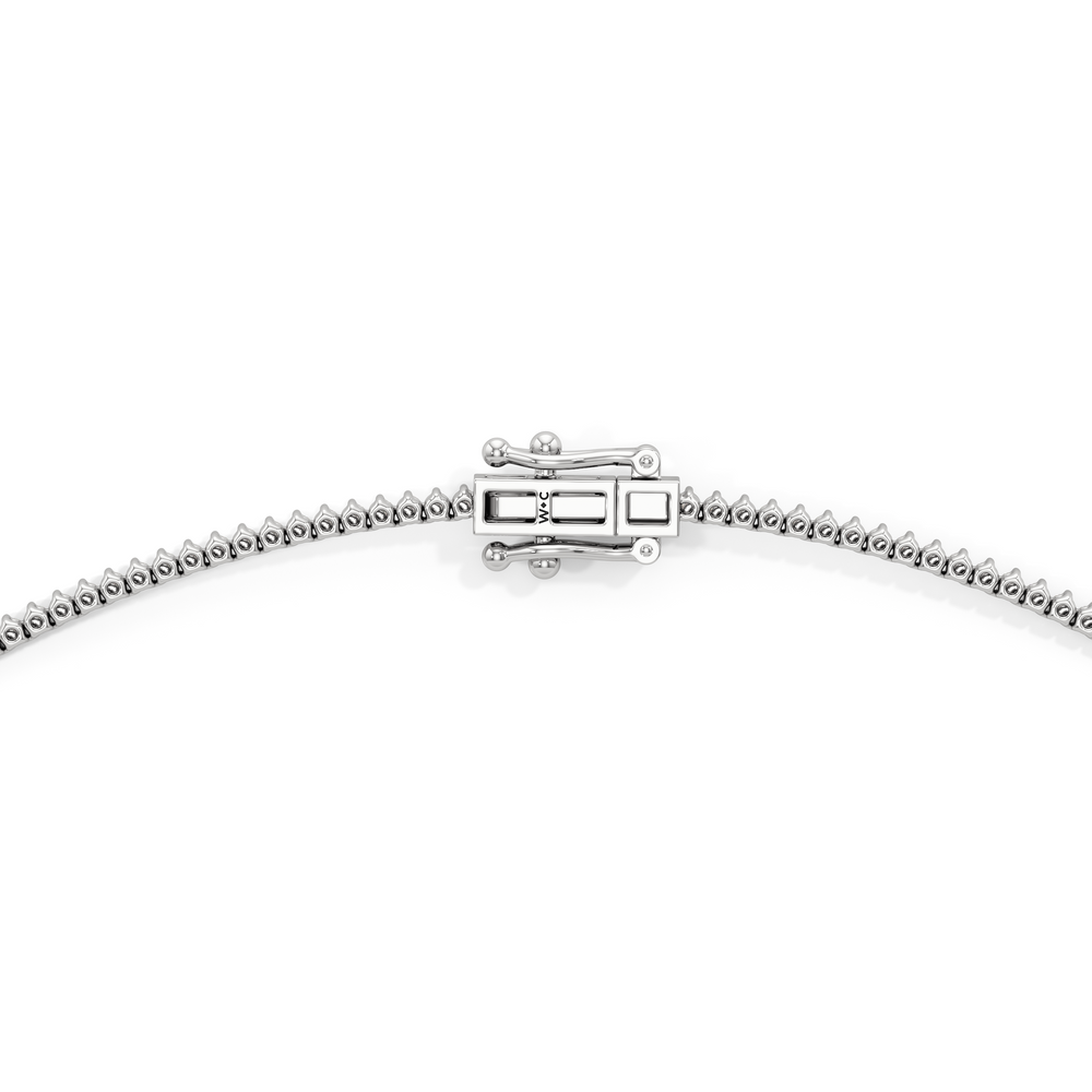 Graduating Three Prong Diamond Tennis Necklace with 14KT White Gold / 5 / 18 Cut Diamond in 14KT White Gold / 5 / 18 view 4
