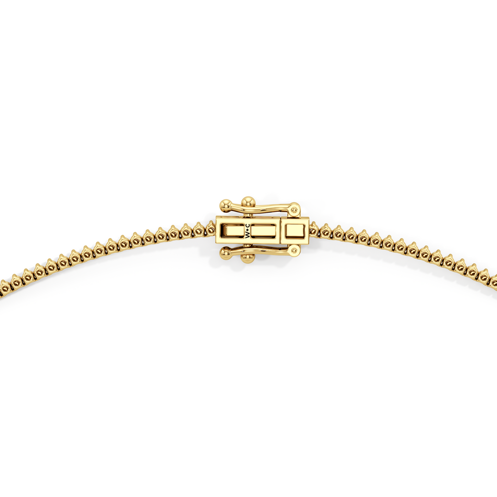 Graduating Three Prong Diamond Tennis Necklace with 14KT Yellow Gold / 5 / 18 Cut Diamond in 14KT Yellow Gold / 5 / 18 view 4
