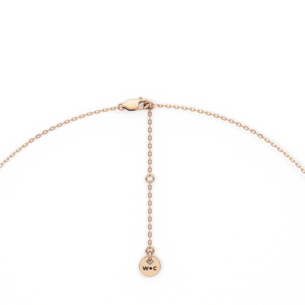 Four Prong Half Diamond Tennis Necklace with 14KT Rose Gold / 3 / 16 Cut Diamond in 14KT Rose Gold / 3 / 16 view 4
