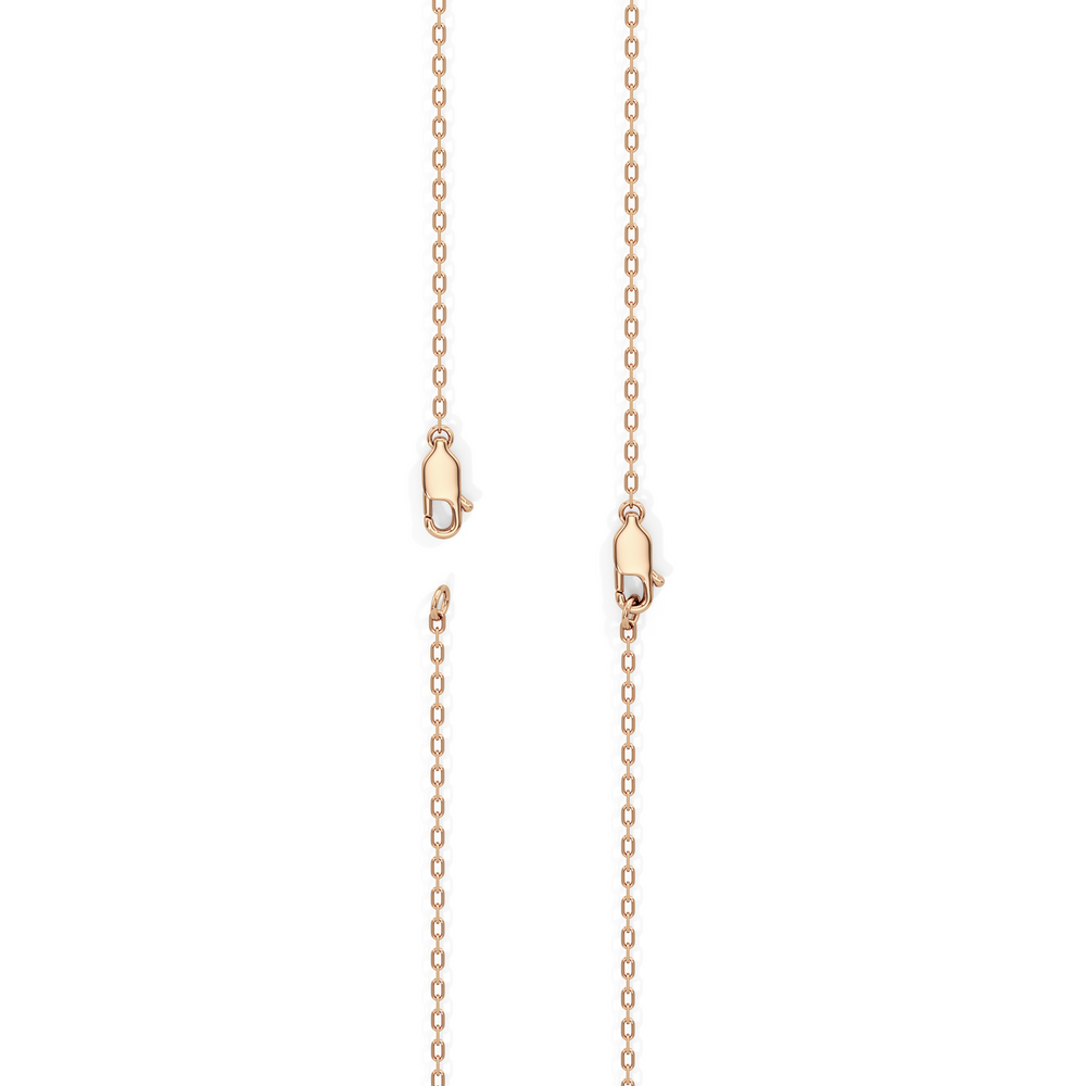 Four Prong Half Diamond Tennis Necklace with 14KT Rose Gold / 3 / 16 Cut Diamond in 14KT Rose Gold / 3 / 16 view 5
