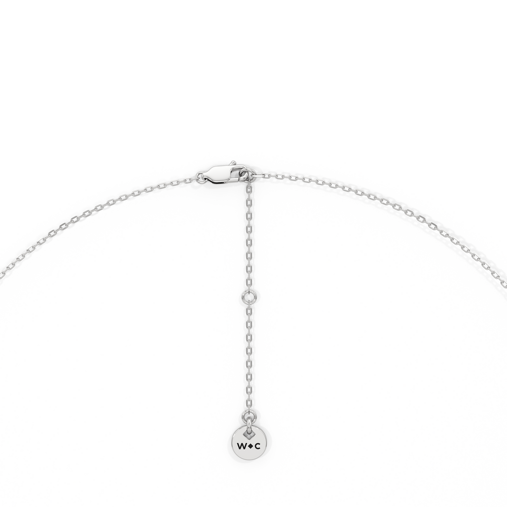 Four Prong Half Diamond Tennis Necklace with 14KT White Gold / 3 / 16 Cut Diamond in 14KT White Gold / 3 / 16 view 4
