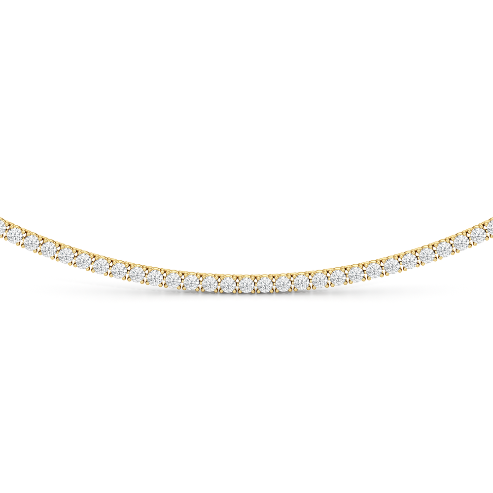 Four Prong Half Diamond Tennis Necklace with 14KT Yellow Gold / 3 / 16 Cut Diamond in 14KT Yellow Gold / 3 / 16 view 3
