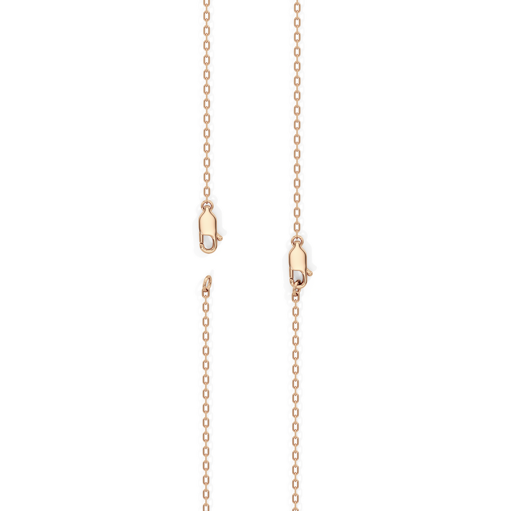 Three Prong Half Diamond Tennis Necklace with 14KT Rose Gold / 3 / 16 Cut Diamond in 14KT Rose Gold / 3 / 16 view 5
