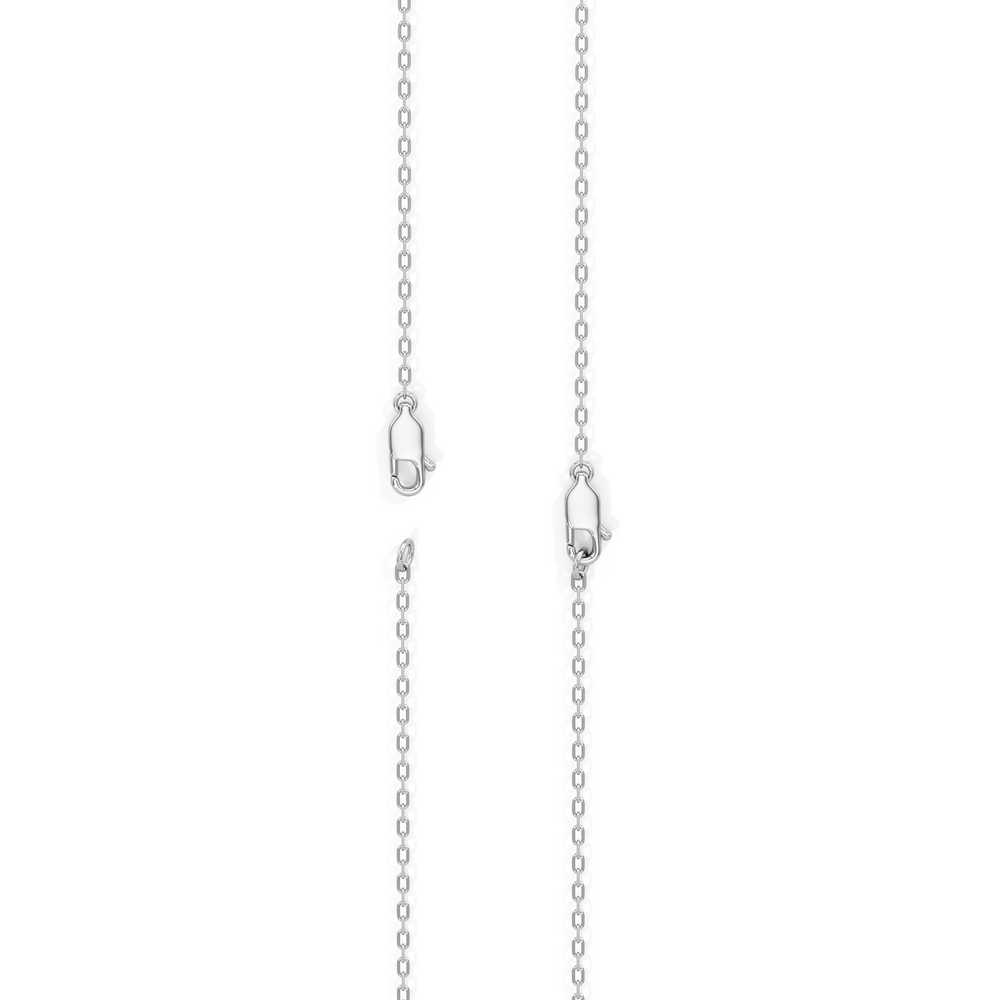 Three Prong Half Diamond Tennis Necklace with 14KT White Gold / 3 / 16 Cut Diamond in 14KT White Gold / 3 / 16 view 5
