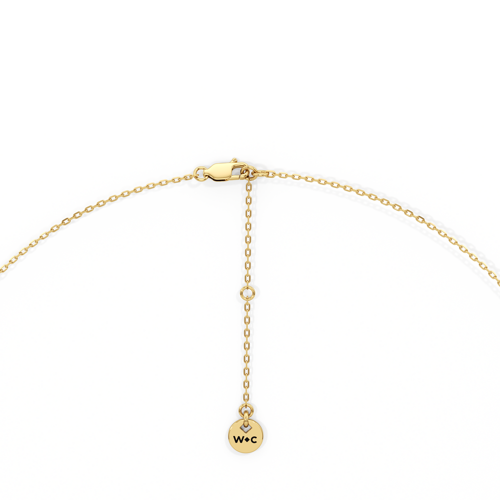 Three Prong Half Diamond Tennis Necklace with 14KT Yellow Gold / 3 / 16 Cut Diamond in 14KT Yellow Gold / 3 / 16 view 4
