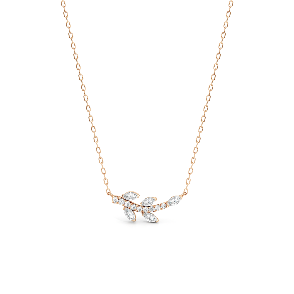 The Vine Allure Necklace with 14KT Rose Gold / Lab / 3/8 Cut Diamond in 14KT Rose Gold / Lab / 3/8 view 1
