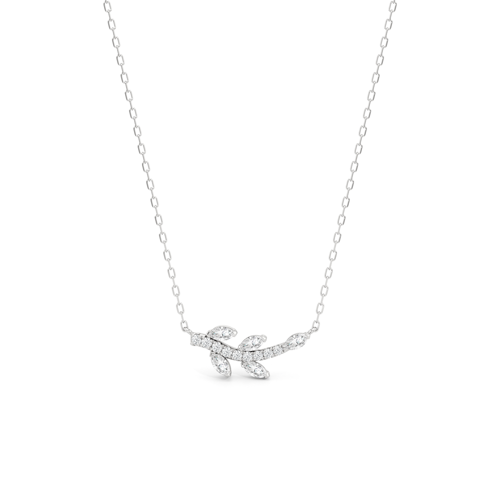 The Vine Allure Necklace with 14KT White Gold / Lab / 3/8 Cut Diamond in 14KT White Gold / Lab / 3/8 view 1
