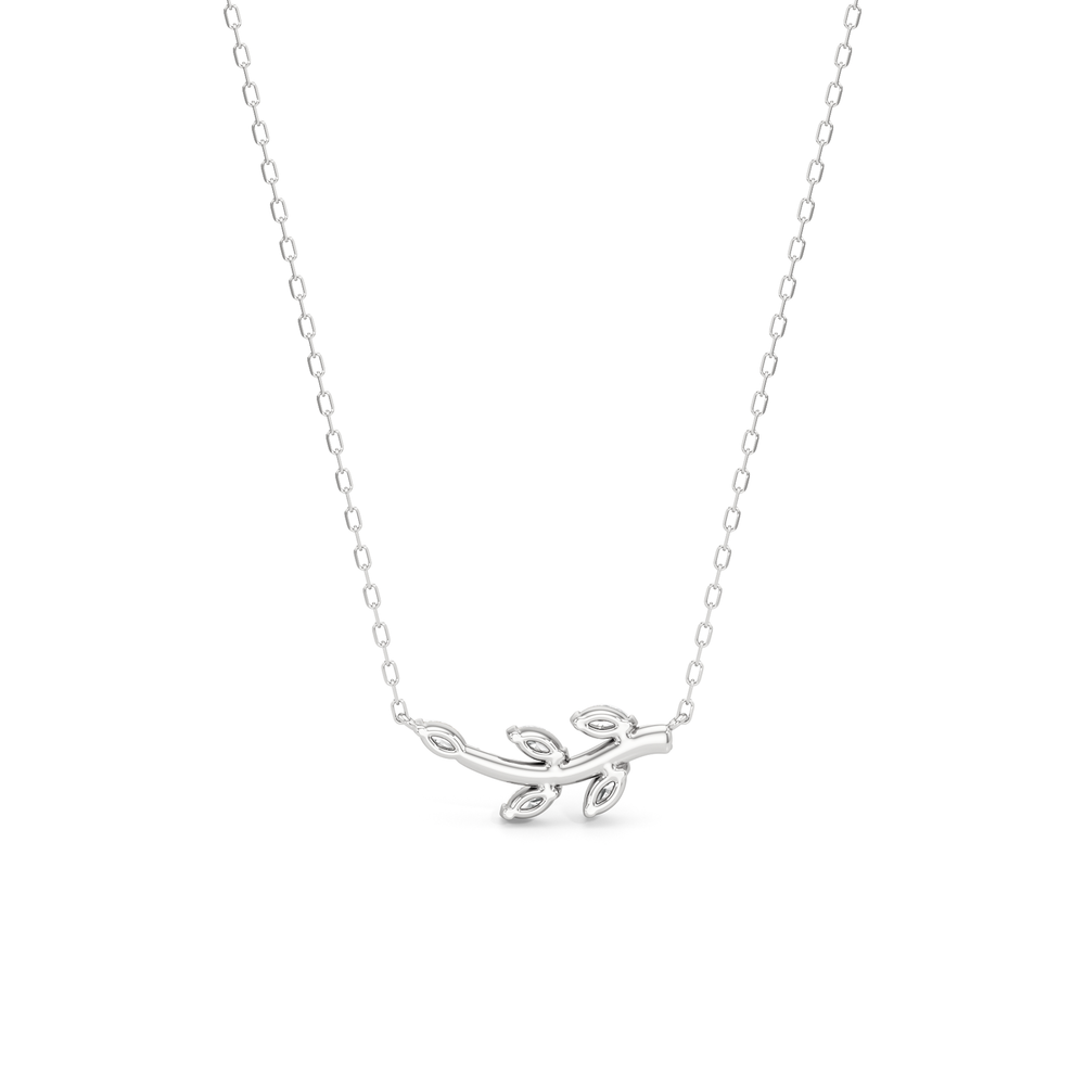 The Vine Allure Necklace with 14KT White Gold / Lab / 3/8 Cut Diamond in 14KT White Gold / Lab / 3/8 view 3
