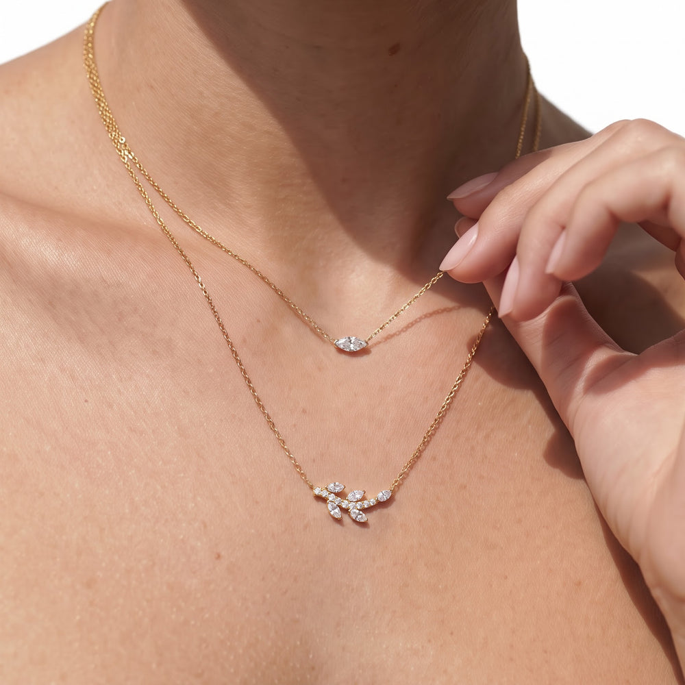 The Vine Allure Necklace with 14KT White Gold / Lab / 3/8 Cut Diamond in 14KT White Gold / Lab / 3/8 view 3
