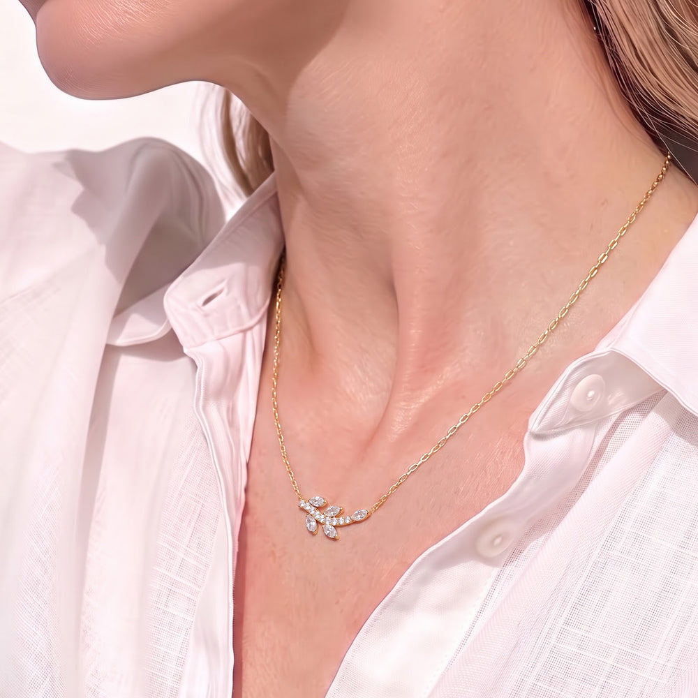 The Vine Allure Necklace with 14KT Rose Gold / Lab / 3/8 Cut Diamond in 14KT Rose Gold / Lab / 3/8 view 2
