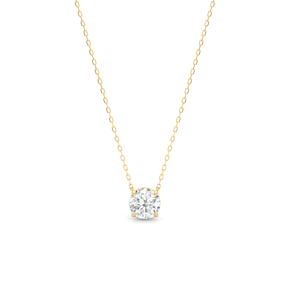 The Seraphine Classic Necklace with 14KT Yellow Gold / Lab / 2 Cut Diamond in 14KT Yellow Gold / Lab / 2 view 2

