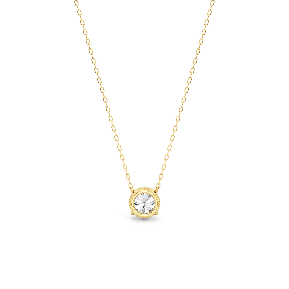 The Seraphine Classic Necklace with 14KT Yellow Gold / Lab / 2 Cut Diamond in 14KT Yellow Gold / Lab / 2 view 6

