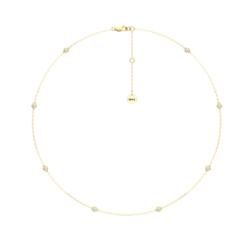 The Rhea Station Necklace with 14KT Yellow Gold / Lab / 1/2 Cut Diamond in 14KT Yellow Gold / Lab / 1/2 view 5
