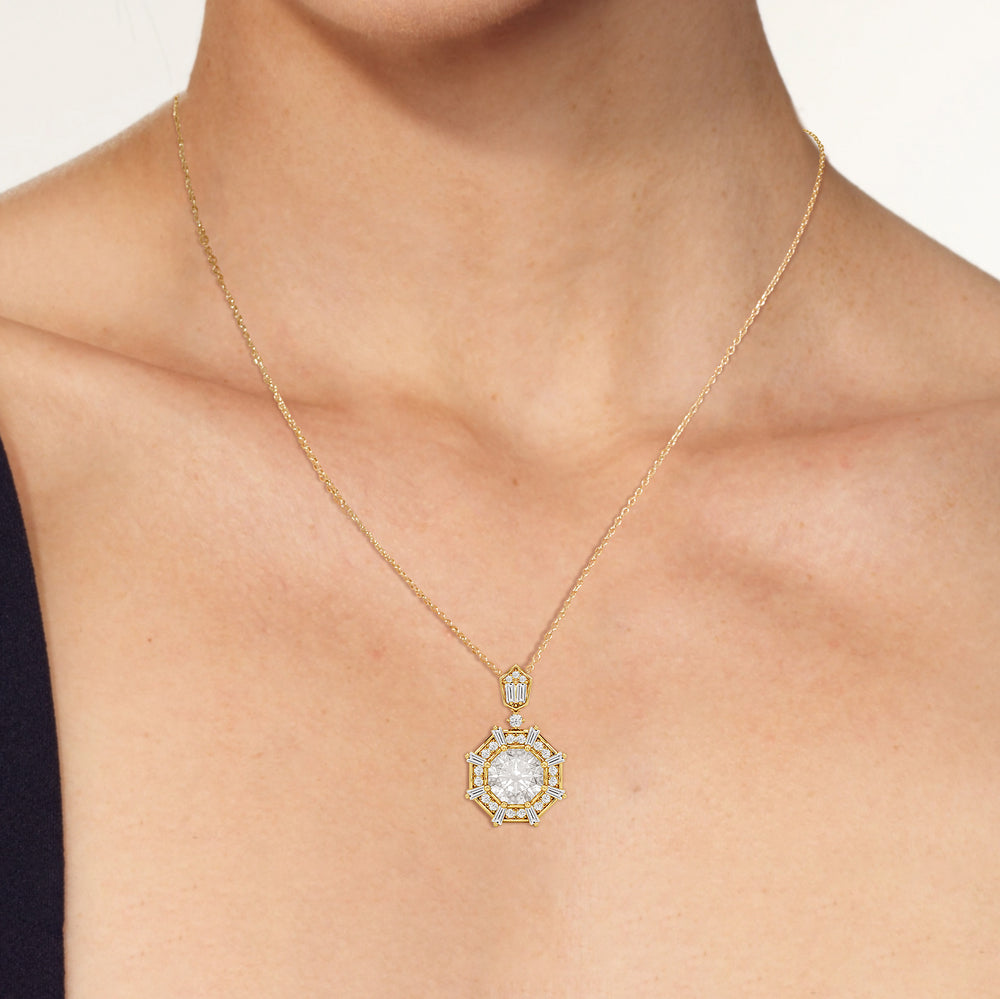 The Guardian Necklace with 14KT Rose Gold / Lab / 3 1/5 Cut Diamond in 14KT Rose Gold / Lab / 3 1/5 view 3
