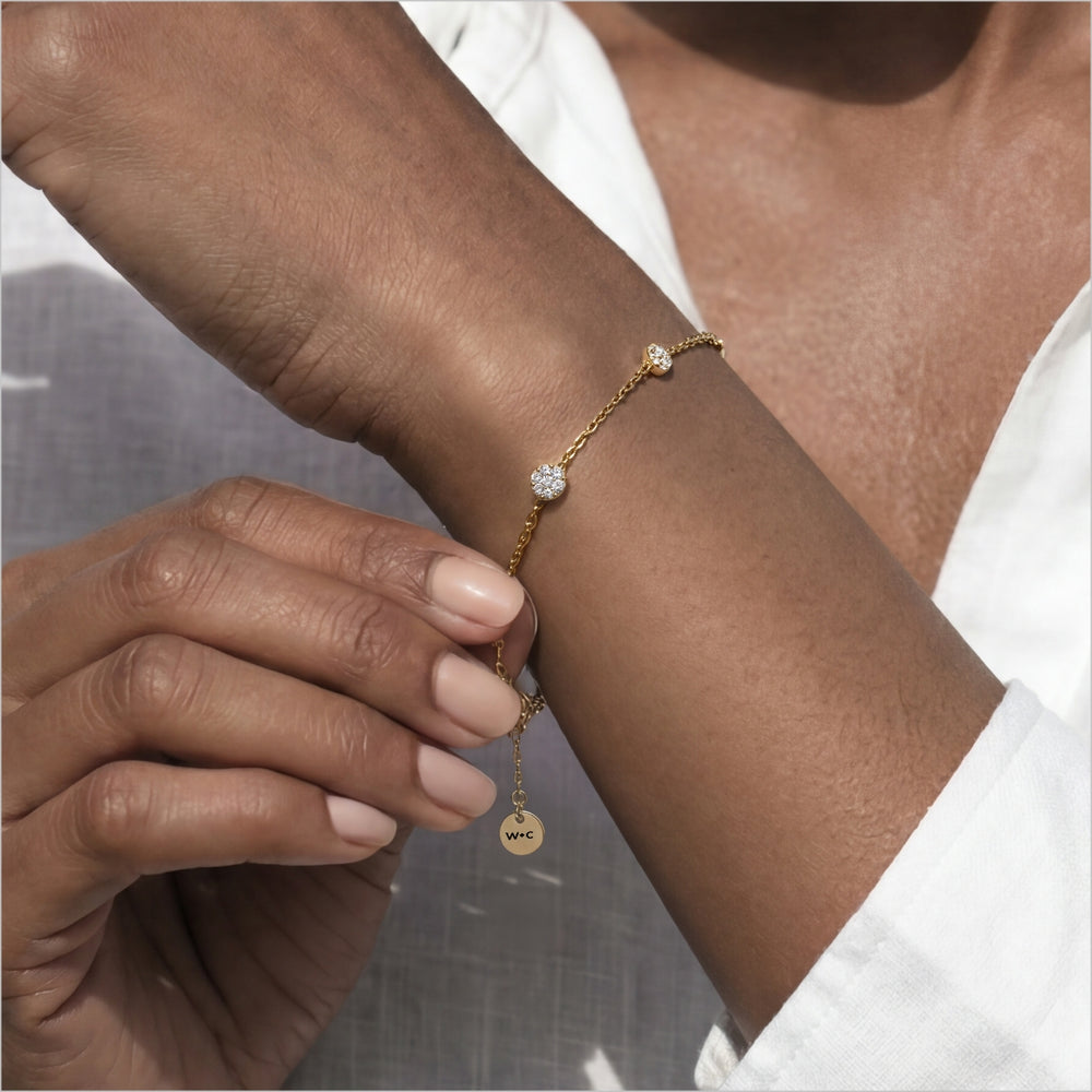 The Golf Bracelet with Lab Cut Diamond in 14KT Yellow Gold view 5
