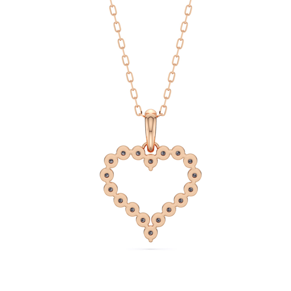 Lab Diamond Heart Pendant with 14KT Rose Gold / Lab / 1/2 Cut Diamond in 14KT Rose Gold / Lab / 1/2 view 6
