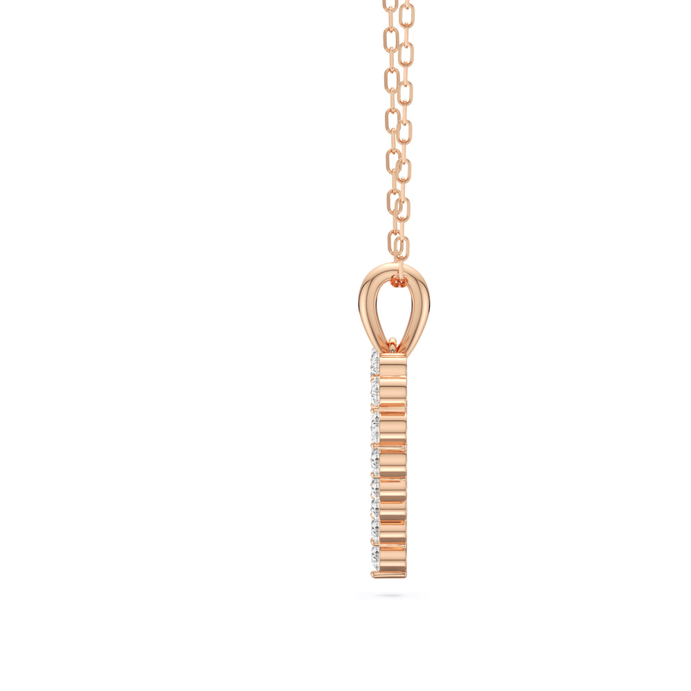 Lab Diamond Heart Pendant with 14KT Rose Gold / Lab / 1/2 Cut Diamond in 14KT Rose Gold / Lab / 1/2 view 5
