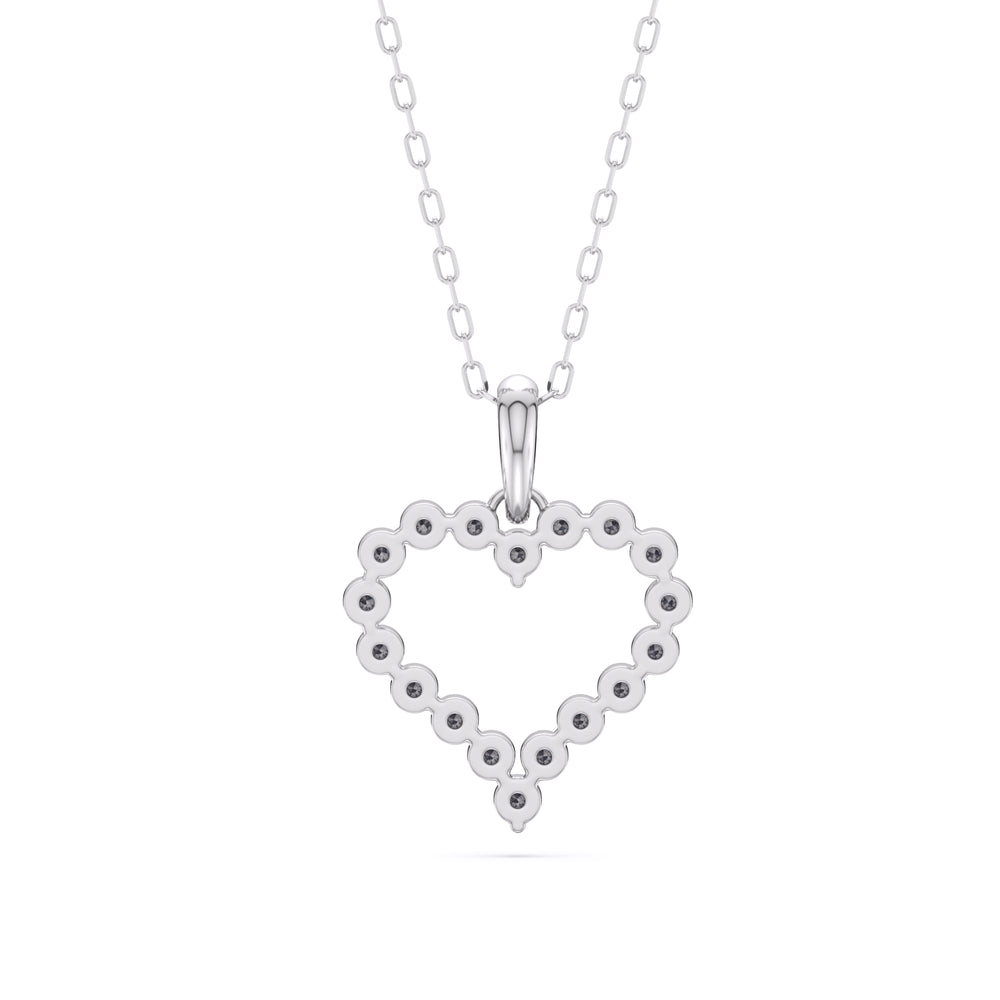 Lab Diamond Heart Pendant with 14KT White Gold / Lab / 1/2 Cut Diamond in 14KT White Gold / Lab / 1/2 view 6
