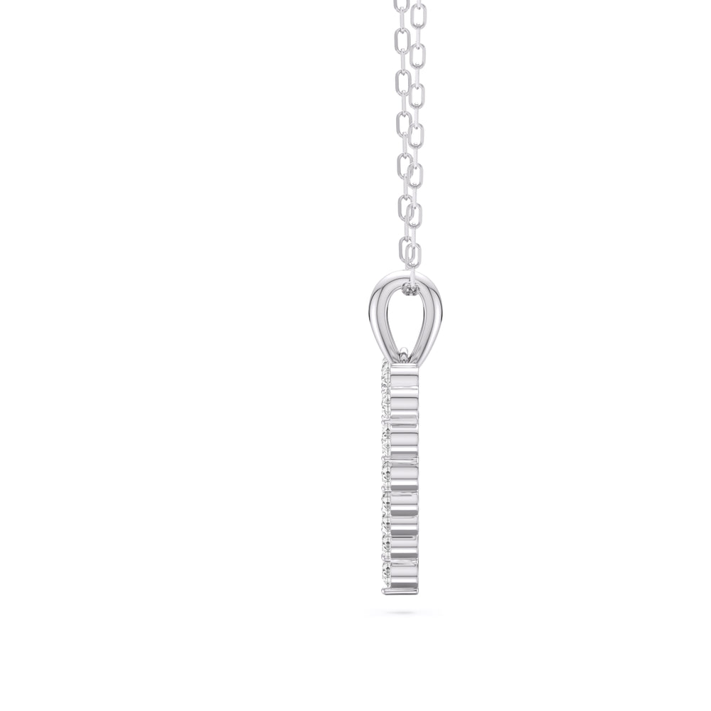 Lab Diamond Heart Pendant with 14KT White Gold / Lab / 1/2 Cut Diamond in 14KT White Gold / Lab / 1/2 view 5
