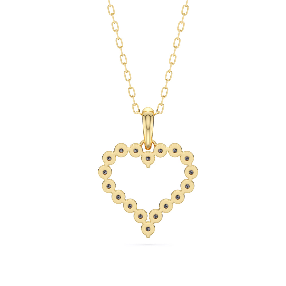Lab Diamond Heart Pendant with 14KT Yellow Gold / Lab / 1/2 Cut Diamond in 14KT Yellow Gold / Lab / 1/2 view 6
