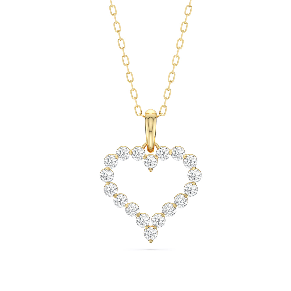 Lab Diamond Heart Pendant with 14KT Yellow Gold / Lab / 1/2 Cut Diamond in 14KT Yellow Gold / Lab / 1/2 view 1
