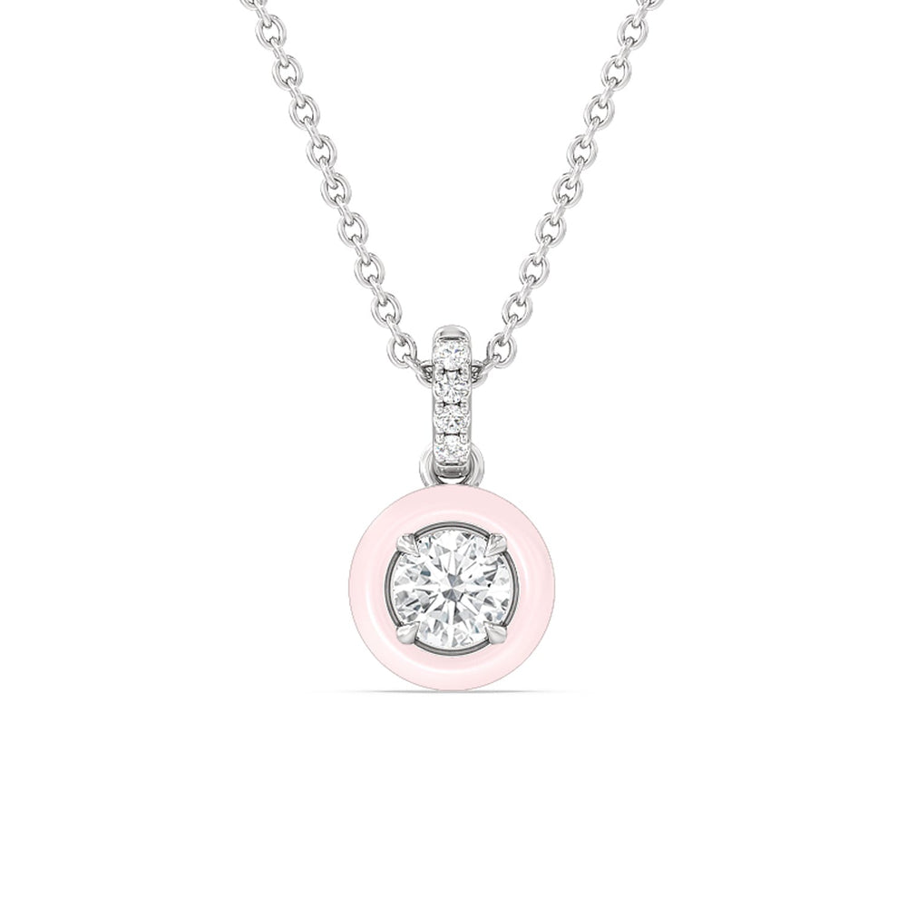 The Ceramic Set with Sterling Silver / Lilac Blush / 1 Cut Diamond in 14KT Sterling Silver / Lilac Blush / 1 view 3
