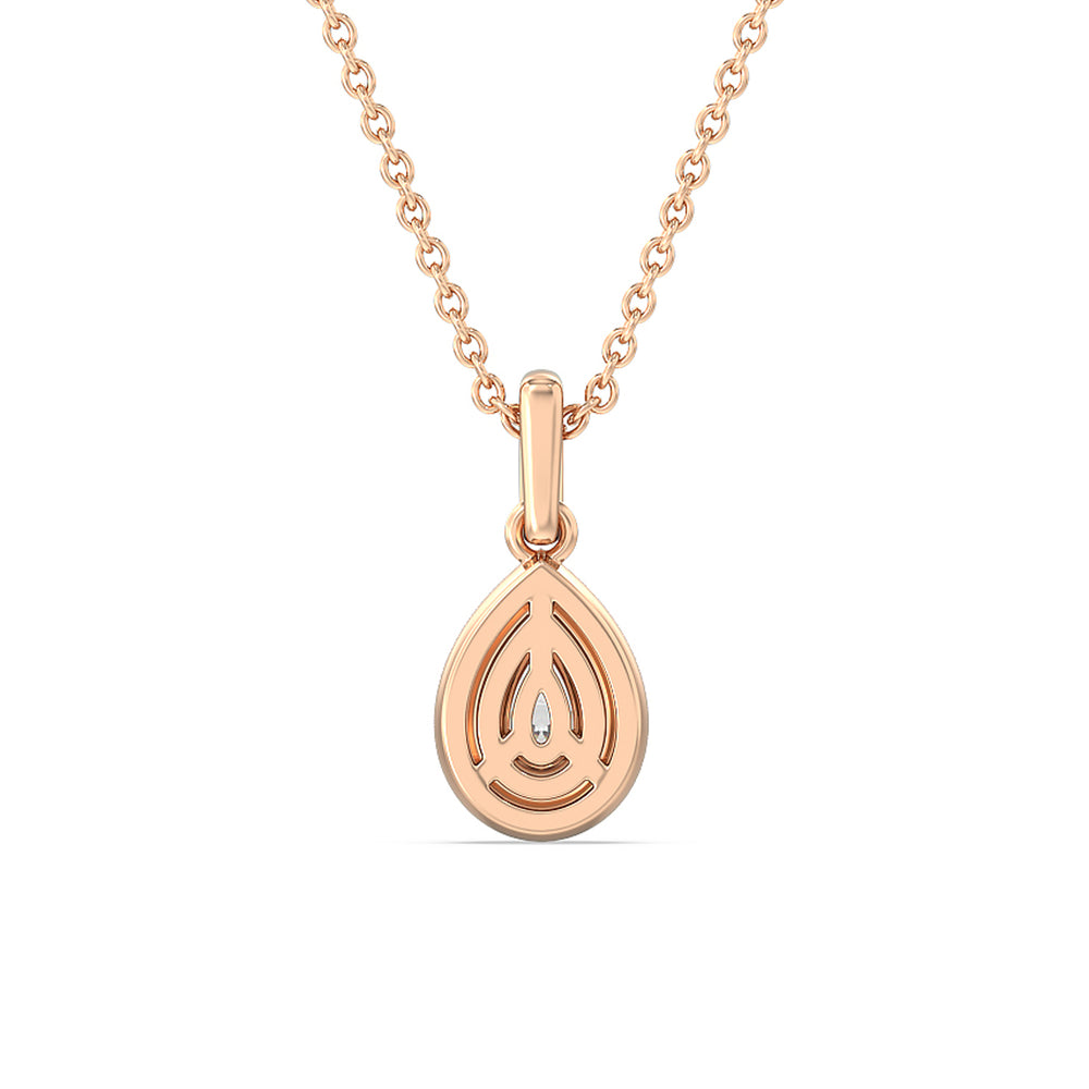 Pear Bezel Drop Necklace in Ceramic with 14KT Rose Gold / Midnight / 1/2 Cut Diamond in 14KT Rose Gold / Midnight / 1/2 view 4
