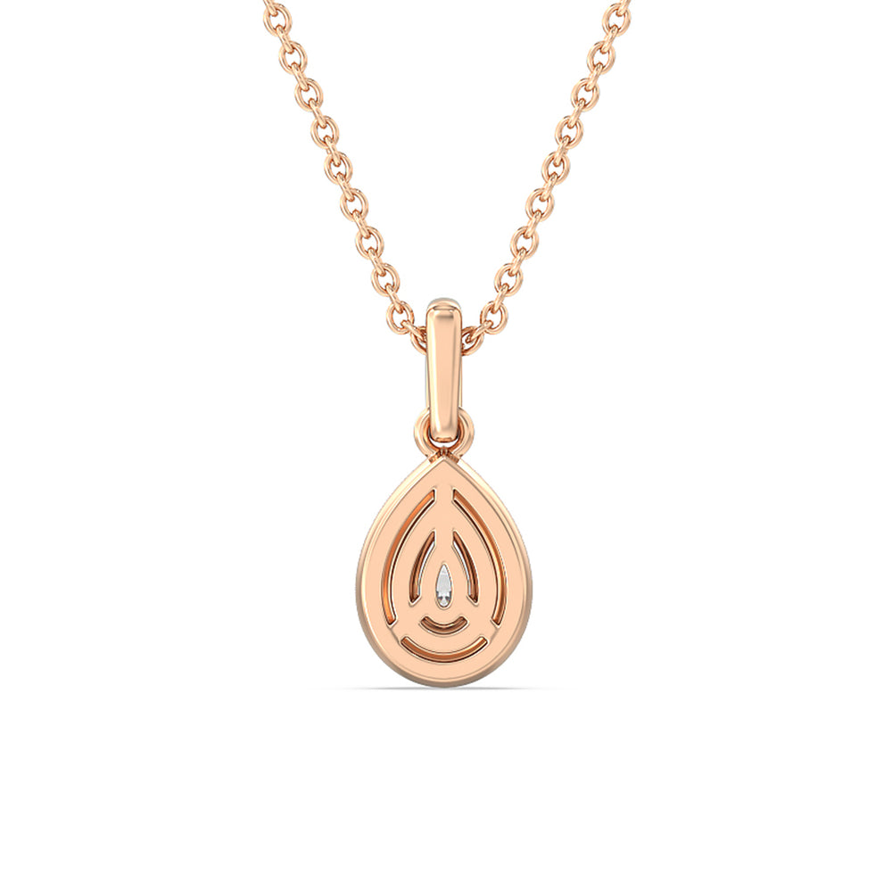 Pear Bezel Drop Necklace in Ceramic with 14KT Rose Gold / Lavender Rose / 1/2 Cut Diamond in 14KT Rose Gold / Lavender Rose / 1/2 view 4
