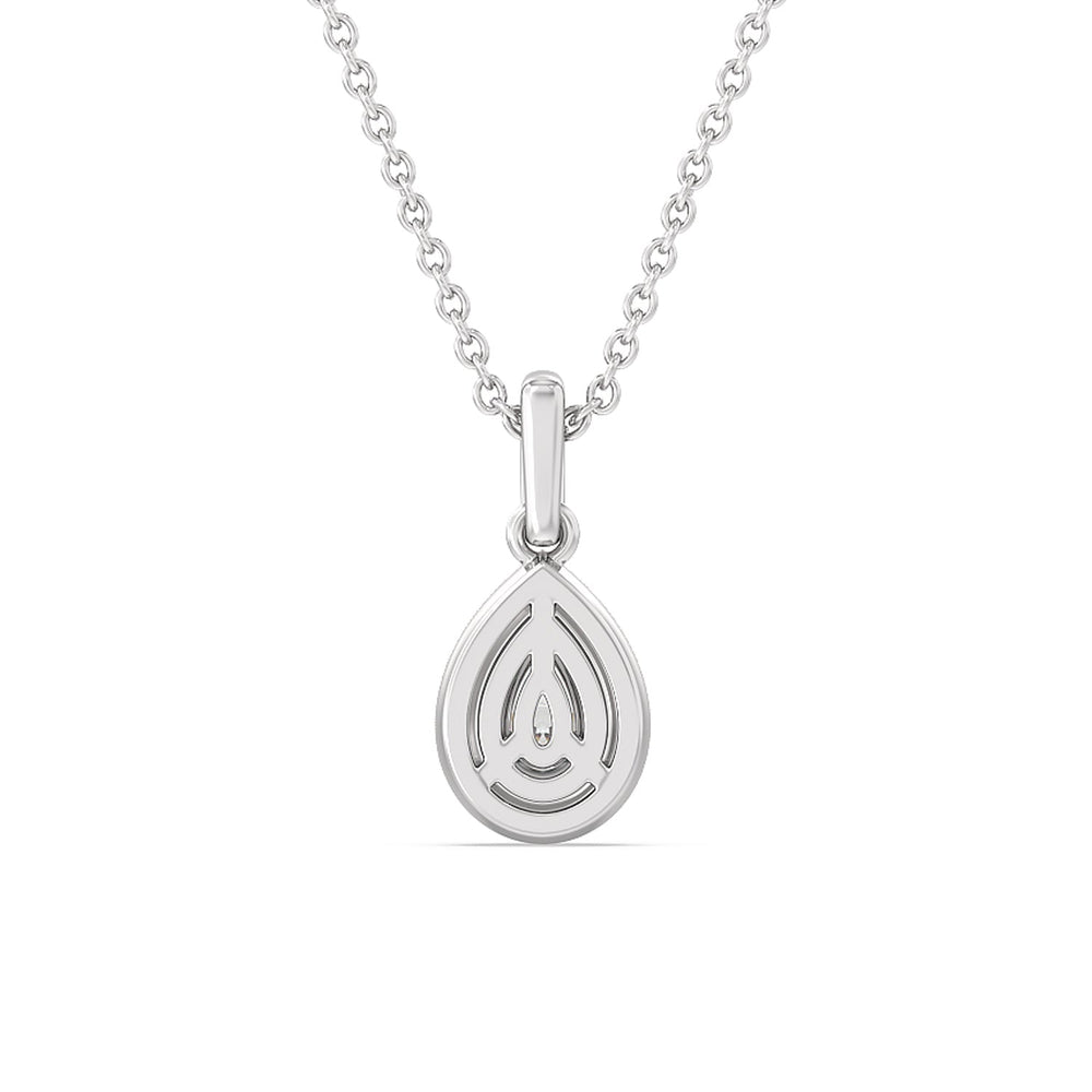 Pear Bezel Drop Necklace in Ceramic with Sterling Silver / Midnight / 1/2 Cut Diamond in 14KT Sterling Silver / Midnight / 1/2 view 4
