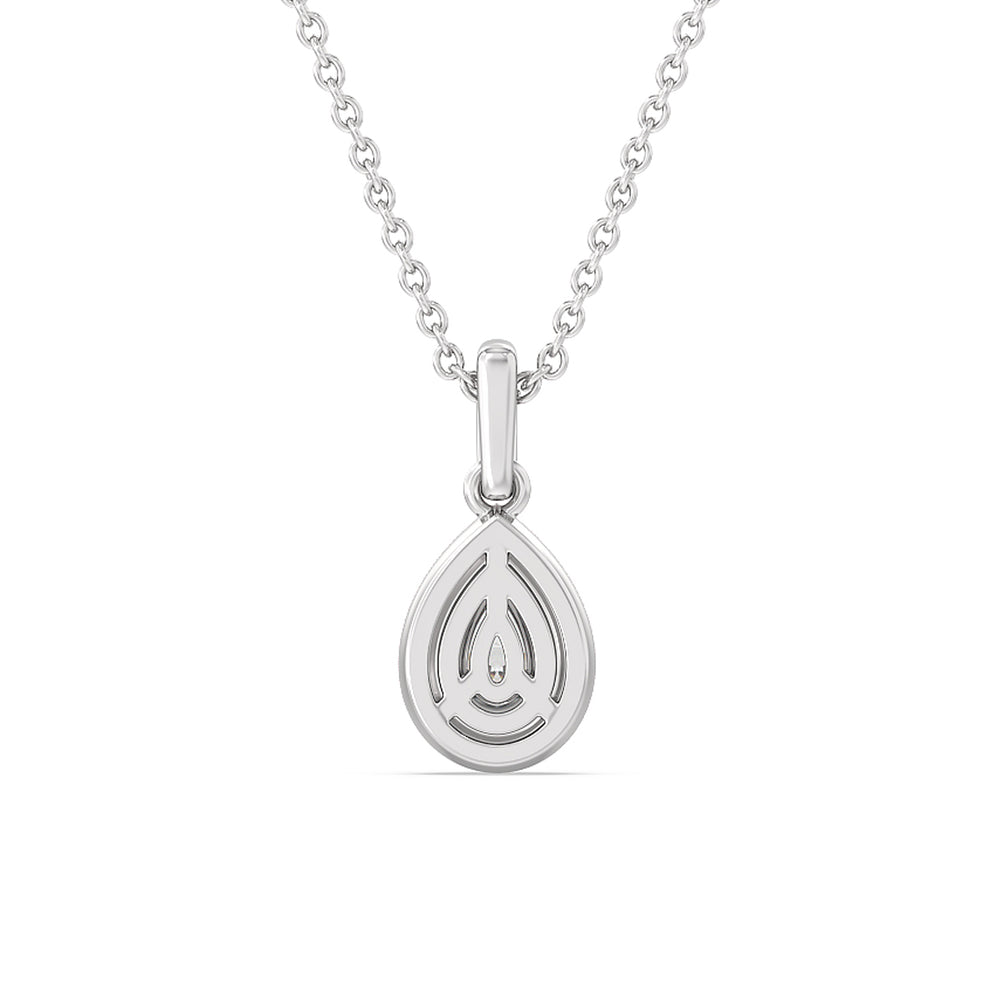 Pear Bezel Drop Necklace in Ceramic with 14KT White Gold / Midnight / 1/2 Cut Diamond in 14KT White Gold / Midnight / 1/2 view 4
