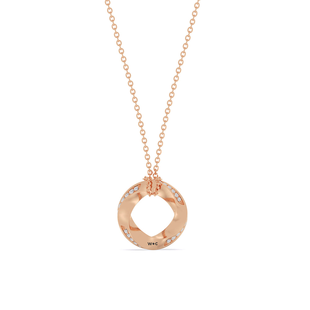 The Bond Pendant Necklace with 18KT Rose Gold / 1 / Lab Cut Diamond in 14KT Rose Gold / 1 / Lab view 6
